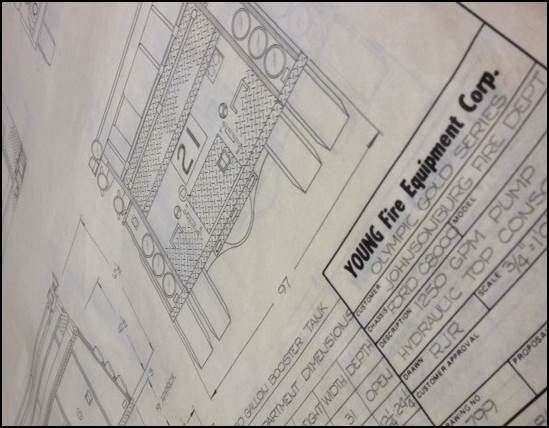 Young Fire Equipment Corp. blueprint at PAC Tool Mounts in Lancaster, NY.